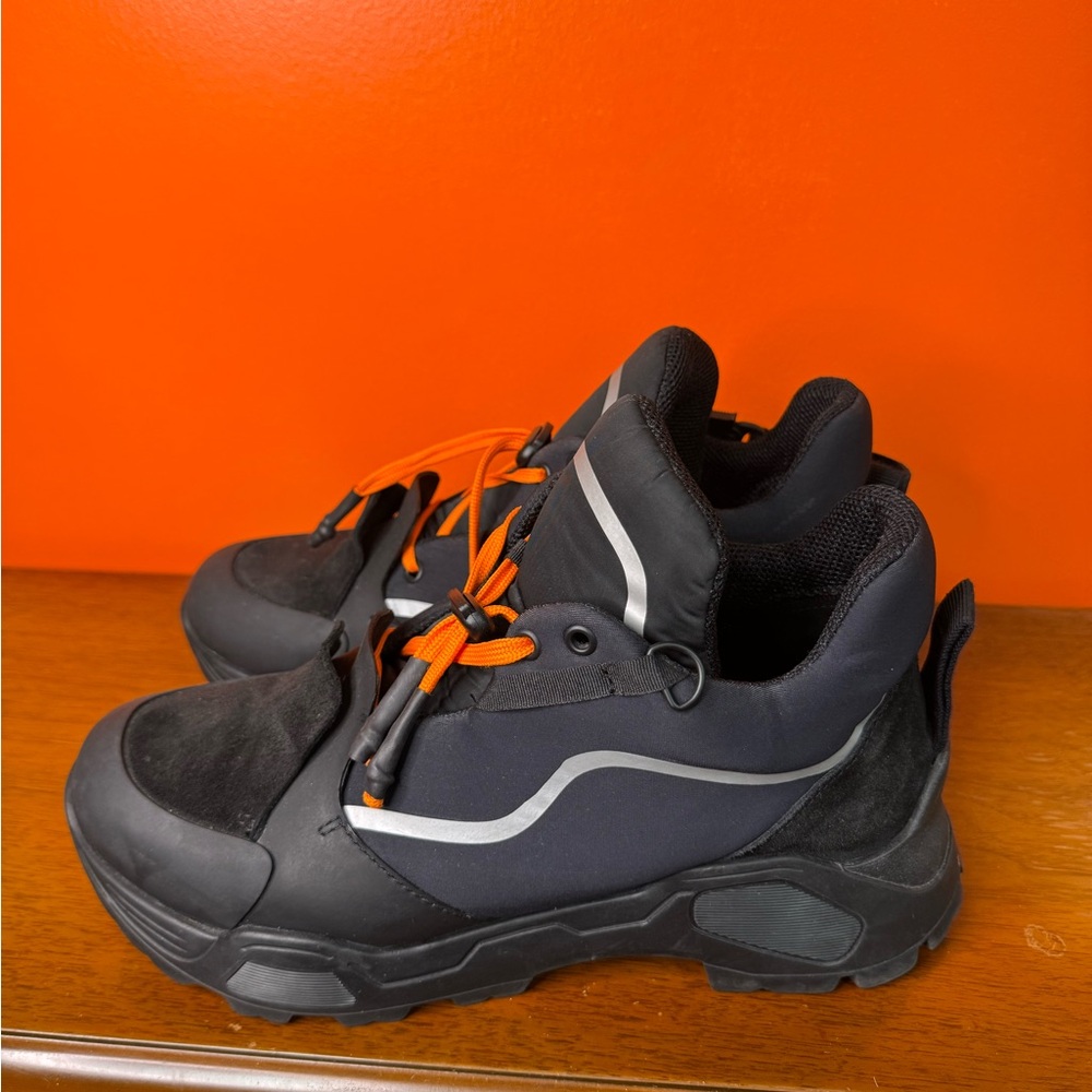 Dynamic Black and Orange Men's Sneakers